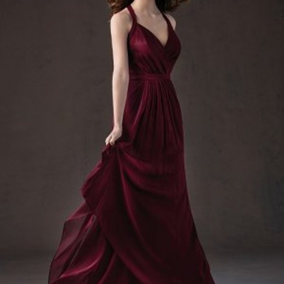 NWT Cranberry Halter Bridesmaids Dress - Picture 1 of 8